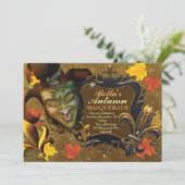 Fall Masquerade Geburtstagsparty Einladungen (Stehend Vorderseite)