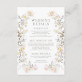 Fall Meadow Pastel Flower Wedding Details Cards Begleitkarte (Vorderseite)