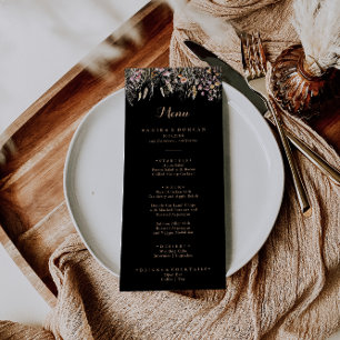 Fall Meadow Wild Floral Calligraphy Dinner Menükarte