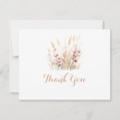 Fall Meadow Wild Floral Flat Wedding Dankeskarte (Vorderseite)