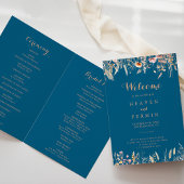 Fall Meadow Wild Floral Geflochtene Hochzeit Programm