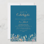 Fall Meadow Wild Floral Let's Celebrate Party Einladung (Vorderseite)