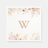 Fall Meadow Wild Floral Monogram Wedding Serviette (Vorderseite)