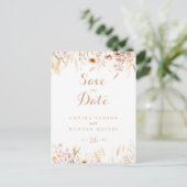 Fall Meadow Wild Floral Save the Date Postkarte (Stehend Vorderseite)