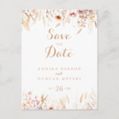 Fall Meadow Wild Floral Save the Date Postkarte (Vorderseite)