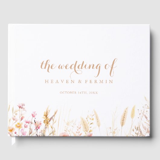 Fall Meadow Wild Floral Wedding Gästebuch (Vorderseite)