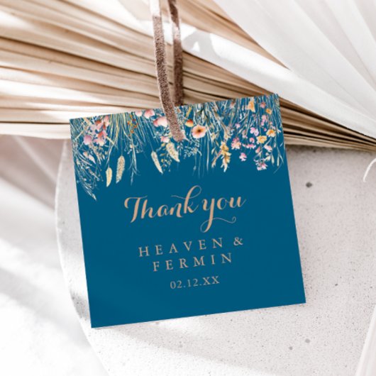 Fall Meadow Wild Floral Wedding Geschenkanhänger