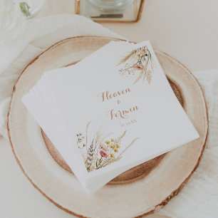 Fall Meadow Wild Floral Wedding Serviette