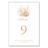 Fall Meadow Wild Floral Wedding Tischnummer (Rückseite)