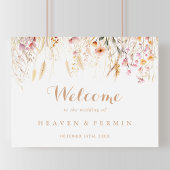 Fall Meadow Wild Floral Wedding Welcome Sign Poster