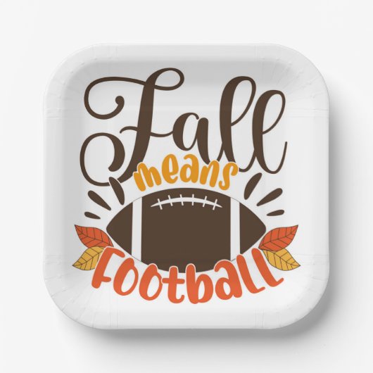 Fall Means Football Pappteller (Vorderseite)