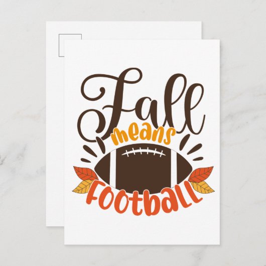 Fall Means Football Postkarte (Vorne/Hinten)