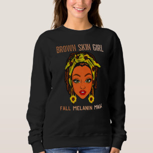 Fall Melanin Black Magic Retro Sonnenblume Braun S Sweatshirt