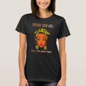 Fall Melanin Black Magic Retro Sonnenblume Braun S T-Shirt (Vorderseite)