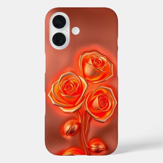 Fall Metallic Orange Rose Case-Mate iPhone Hülle (Rückseite)