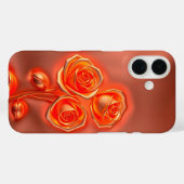 Fall Metallic Orange Rose Case-Mate iPhone Hülle (Rückseite (Horizontal))