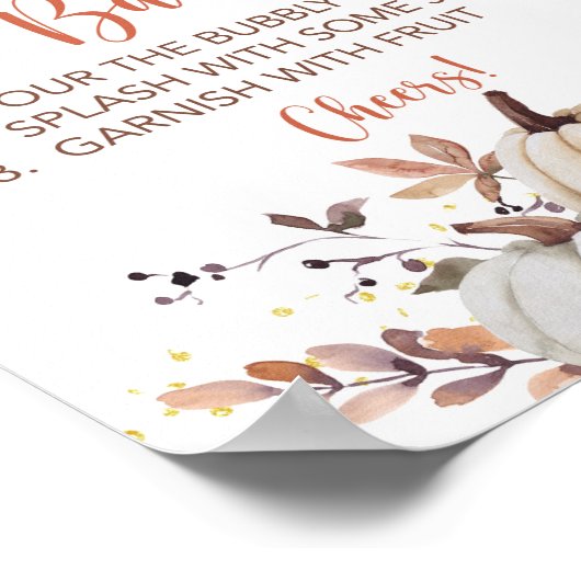 Fall Mimosa Bar Dusche Unterfall Pumpkins Poster (Ecke)