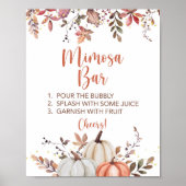 Fall Mimosa Bar Dusche Unterfall Pumpkins Poster (Vorne)