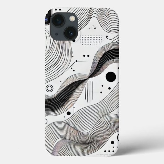 Fall Minimalistisch Schwarz-weiß Line iPhone 13 Case-Mate iPhone Hülle (Rückseite)