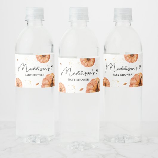 Fall Minimalistische Pumpkin Baby Dusche Flasche E Wasserflaschenetikett (Flaschen)