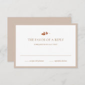 Fall Minimalistische Taupe RSVP Karte (Vorne/Hinten)