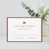 Fall Minimalistisches Leaf Terracotta Border Weddi RSVP Karte (Stehend Vorderseite)
