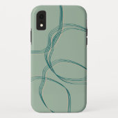 Fall mit aquamariner Abstrakter Geometrie Case-Mate iPhone Hülle (Rückseite)