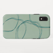 Fall mit aquamariner Abstrakter Geometrie Case-Mate iPhone Hülle (Rückseite (Horizontal))