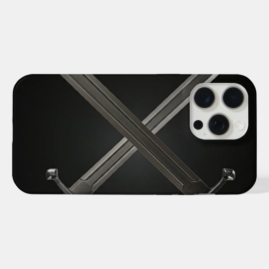 Fall mit doppeltem Schwerter iPhone Hülle (Rückseite (Horizontal))