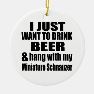 Fall mit meinem Zwergschnauzer Keramik Ornament