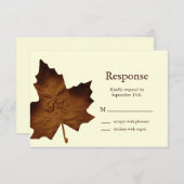 Fall Mit Monogramm UAWG (braun) RSVP Karte (Vorne/Hinten)