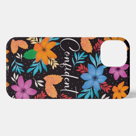 Fall mit voller Blume und zuversichtlicher Einstel iPhone Hülle (Rückseite (Horizontal))