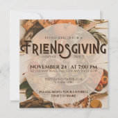 Fall Modern Friendsgiving Erntedank Holiday Einladung (Vorderseite)