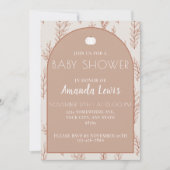 Fall Modern Niedliche einfache Pumpkin Baby Dusche Einladung (Vorderseite)