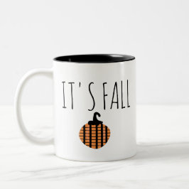 Fall Modern Striped Pumpkin Halloween Zweifarbige Tasse