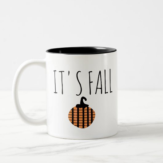Fall Modern Striped Pumpkin Halloween Zweifarbige Tasse (Links)