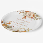 Fall Moderne rustikale Hochzeit Pappteller (Schrägansicht)