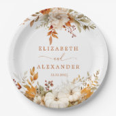 Fall Moderne rustikale Hochzeit Pappteller (Vorderseite)