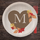 Fall Monogram Brautparty oder Hochzeit Pappteller
