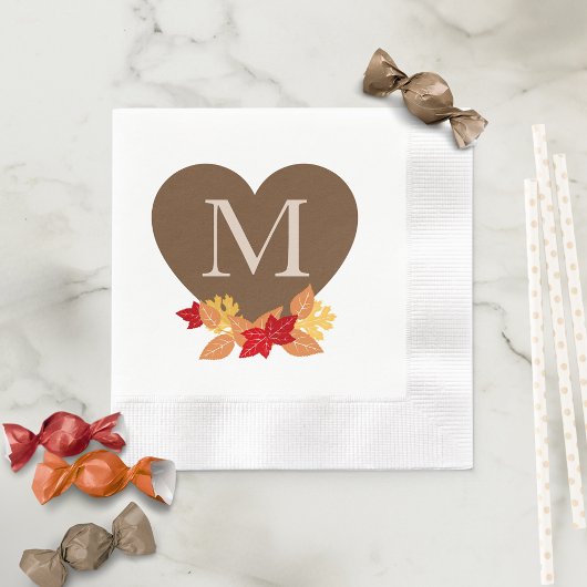 Fall Monogram Brautparty oder Hochzeit Serviette