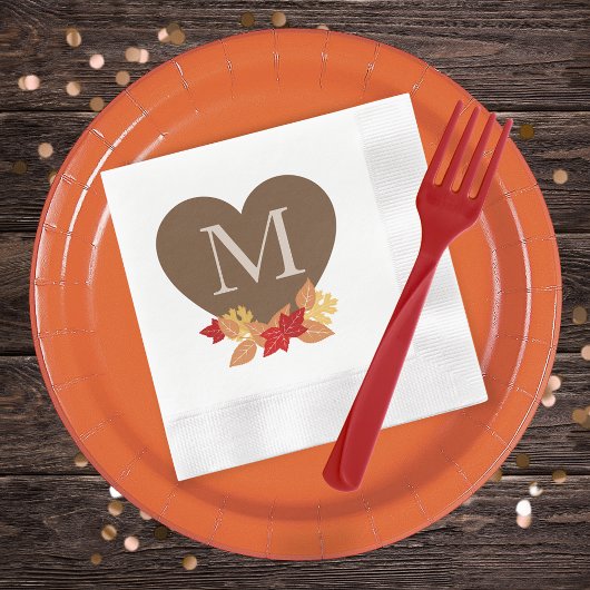 Fall Monogram Brautparty oder Hochzeit Serviette