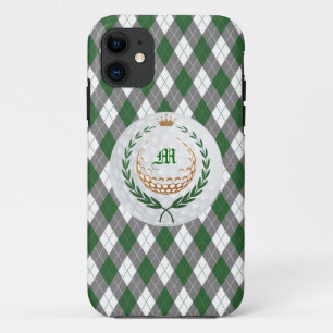 Fall Monogram Green, Graue Raute iPhone 5 11 Hülle