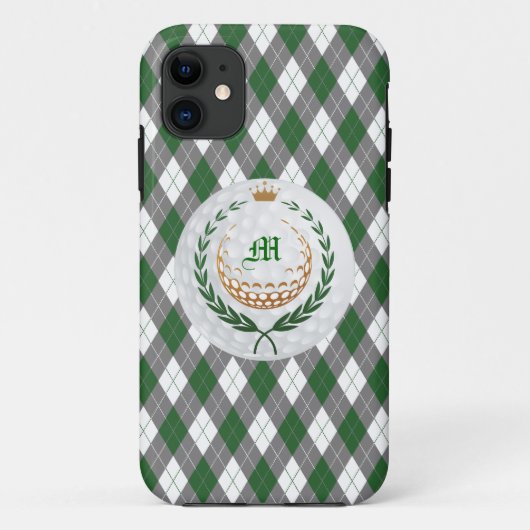 Fall Monogram Green, Graue Raute iPhone 5 Case-Mate iPhone Hülle (Rückseite)