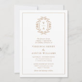 Fall Monogram Wedding Einladung (Vorderseite)