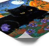 Fall Moon Black Cat Pumpkins Creationarts Poster (Ecke)