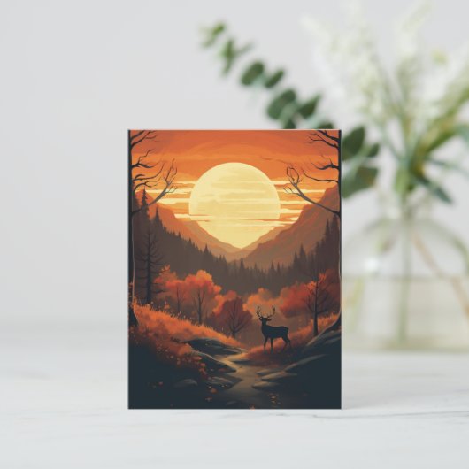 Fall Moon Postkarte (Stehend Vorderseite)