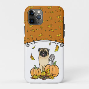 Fall Mops Hund (fawn) Pumpkins Blätter Niedlich Case-Mate iPhone Hülle