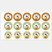 Fall Mops Hund (fawn) Pumpkins Blätter Niedlich Etiketten (Blatt)