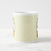 Fall Mops Hund (fawn) Pumpkins Blätter Niedlich Jumbo-Tasse (Vorderseite)