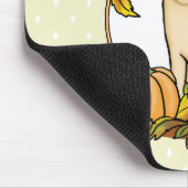 Fall Mops Hund (fawn) Pumpkins Blätter Niedlich Mousepad (Ecke)